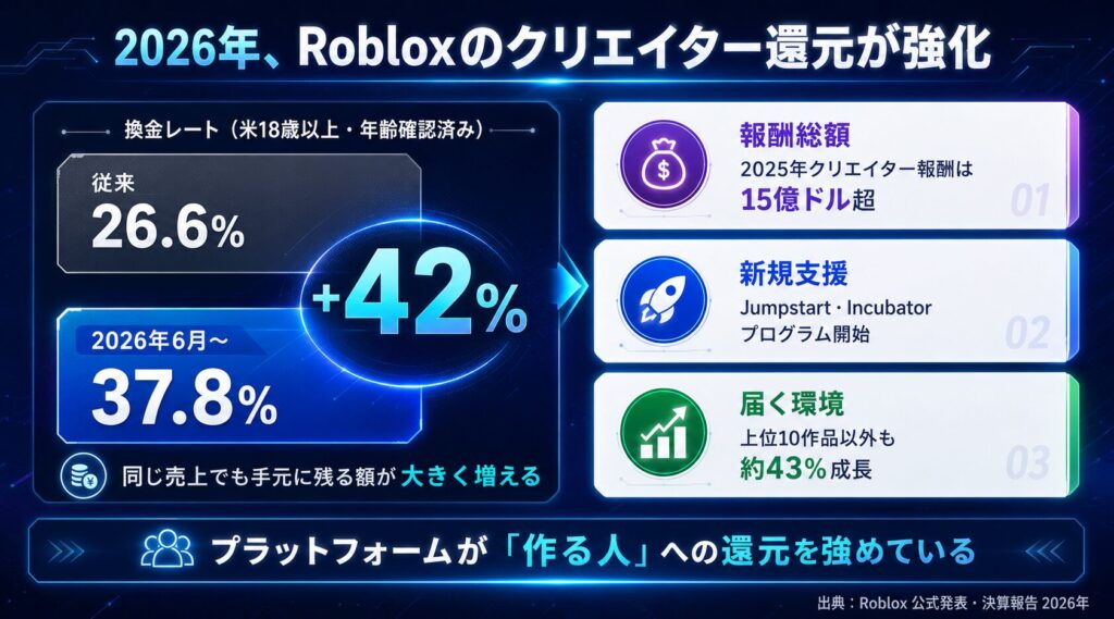 ROBLOXクリエイター還元強化