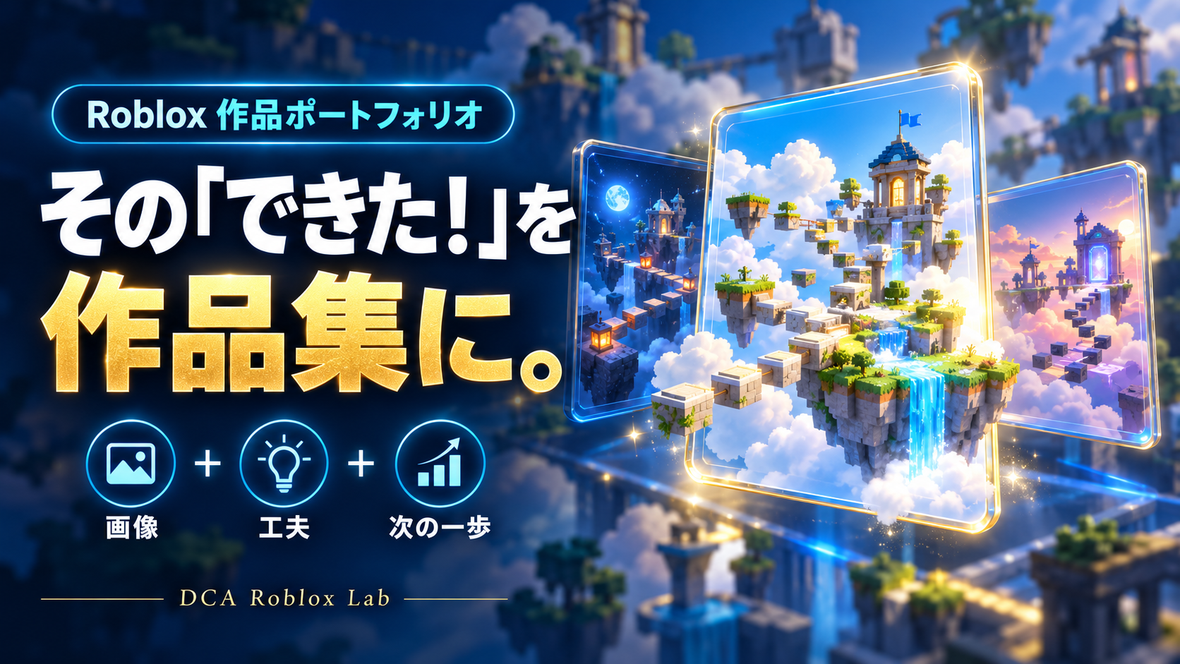 Robloxで作った作品を、画像・工夫・次の一歩と一緒に残す作品ポートフォリオ