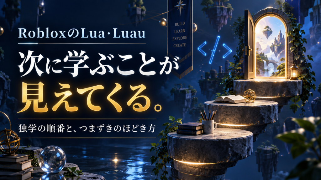 RobloxのLua・Luauを学び、小さな作品へ進む独学のロードマップ